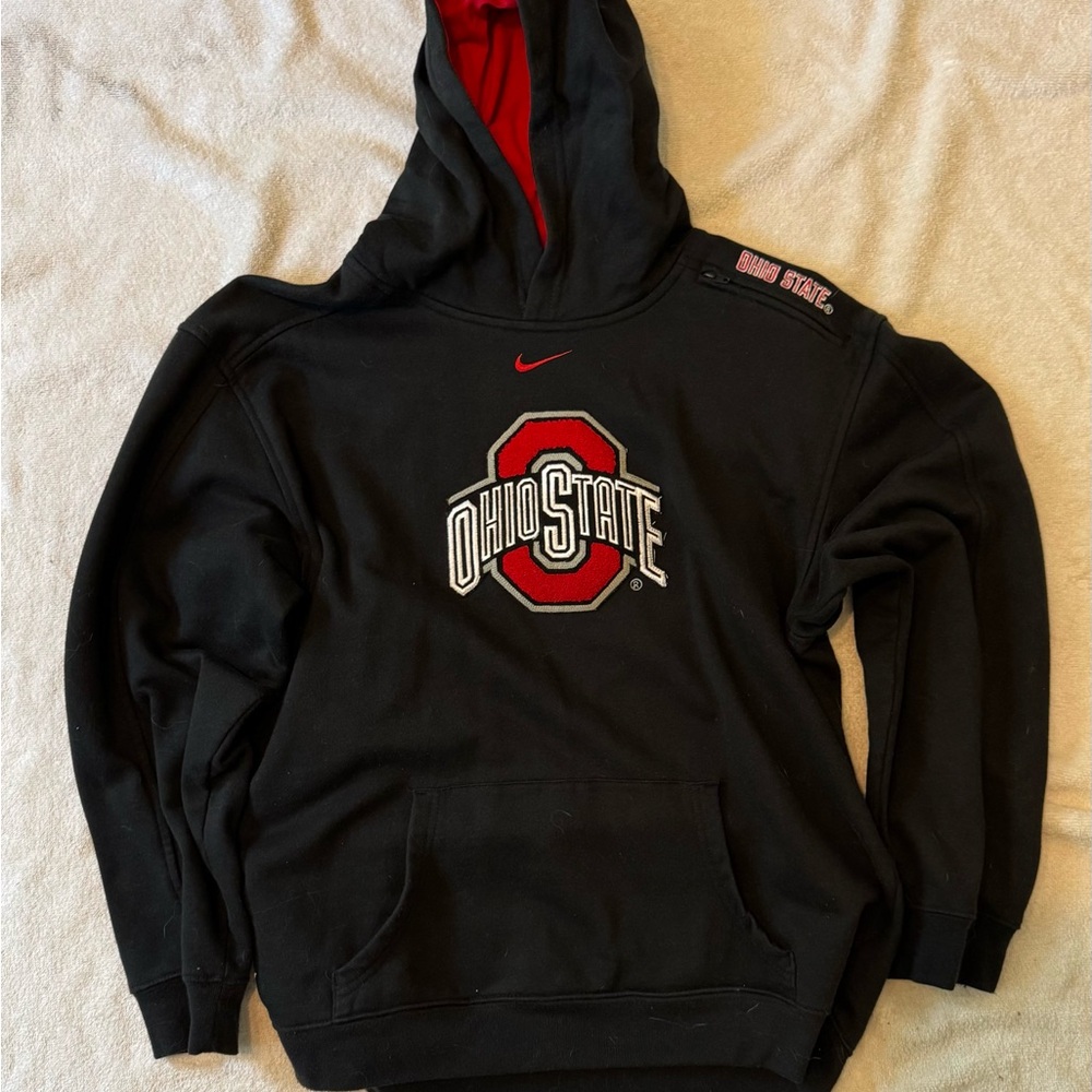 Nike Black and Red Ohio State Hoodie